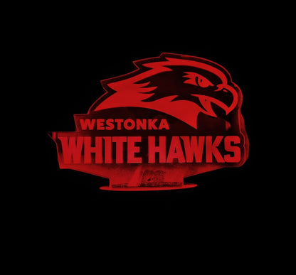 LED Light up White Hawk Sign