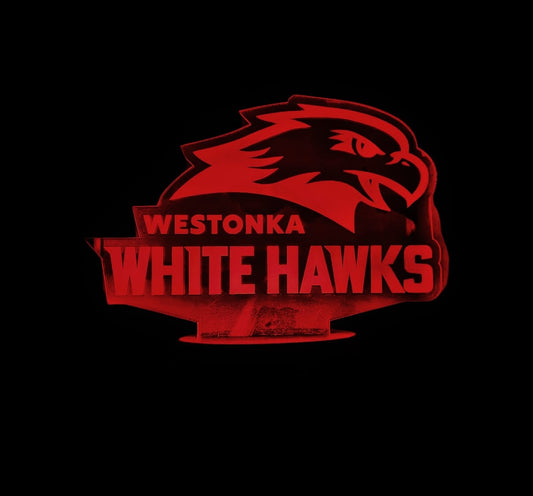 LED Light up White Hawk Sign