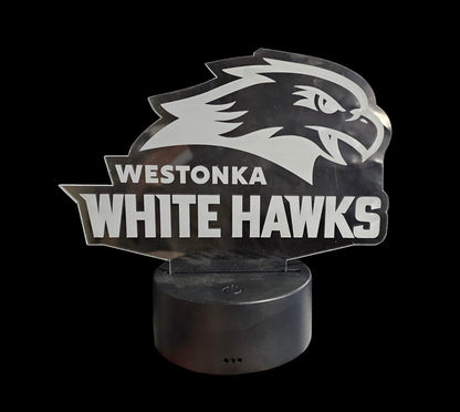 LED Light up White Hawk Sign