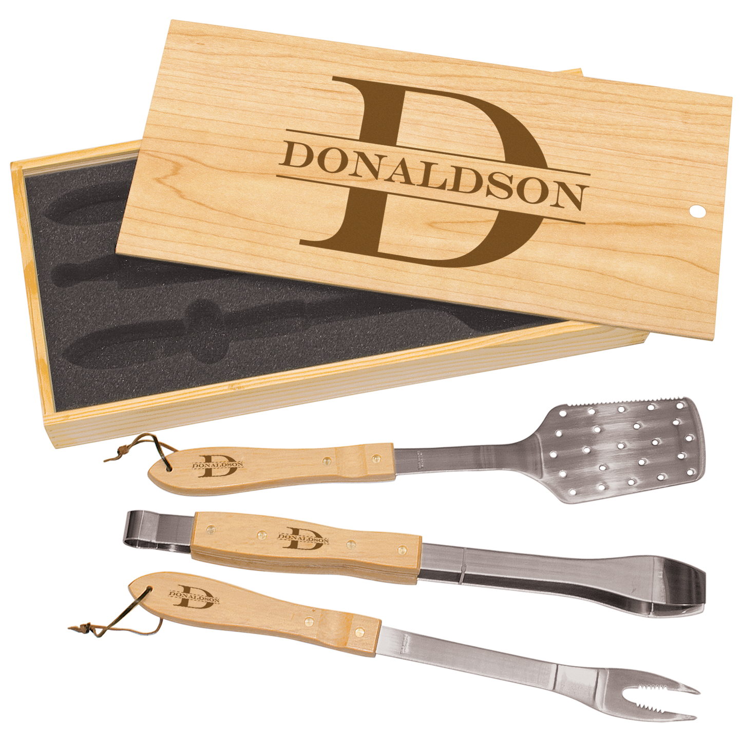 3-Piece BBQ Set in Pine Box - Halstead