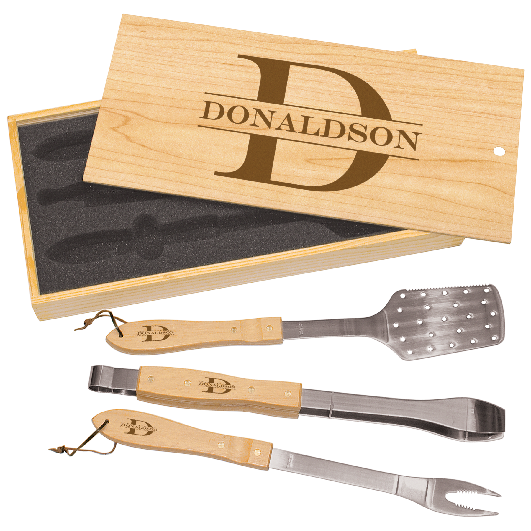 3-Piece BBQ Set in Pine Box - Halstead