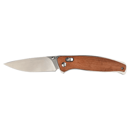 Bison River 4.5" Wood Button Lock Folding Knife - Halstead