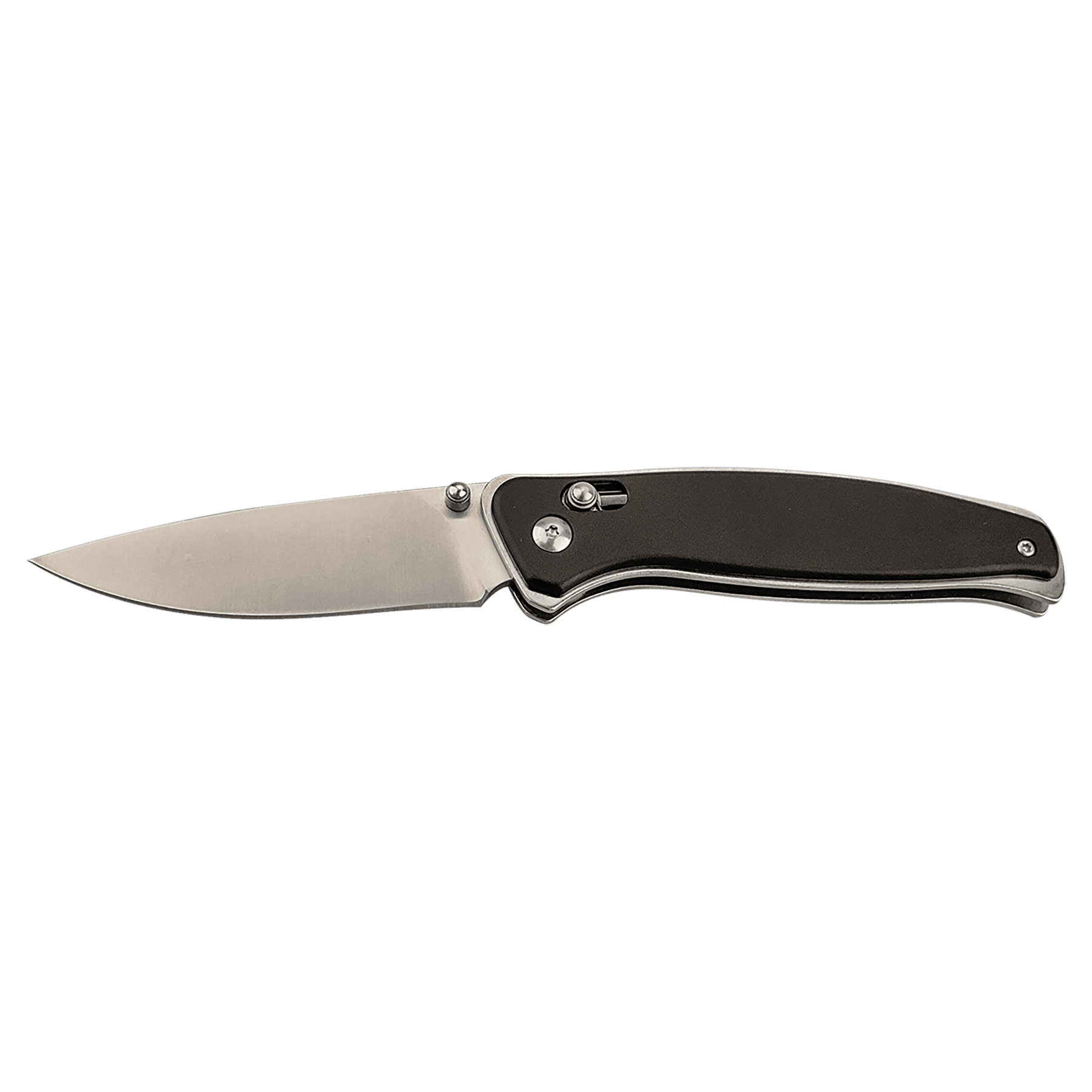 Bison River 4.5" Black Button Lock Folding Knife - Halstead