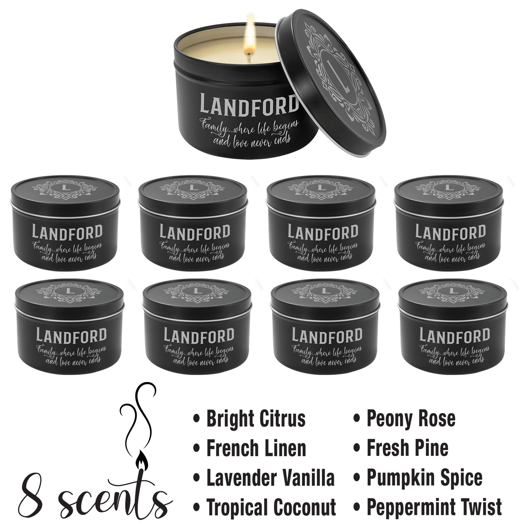 Tin Scented Candle - 8oz - Halstead