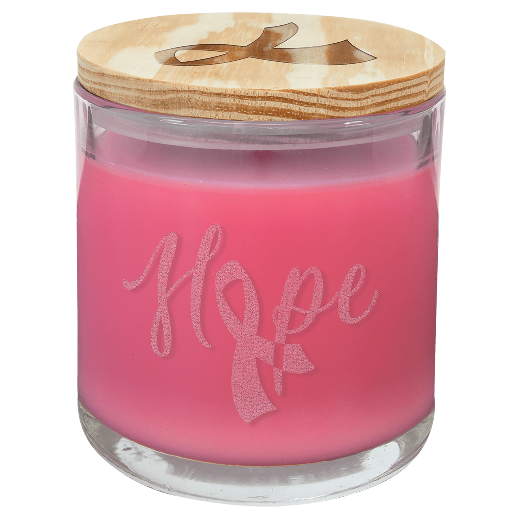 Glass Candle W/ Wood Lid - 14oz - Halstead