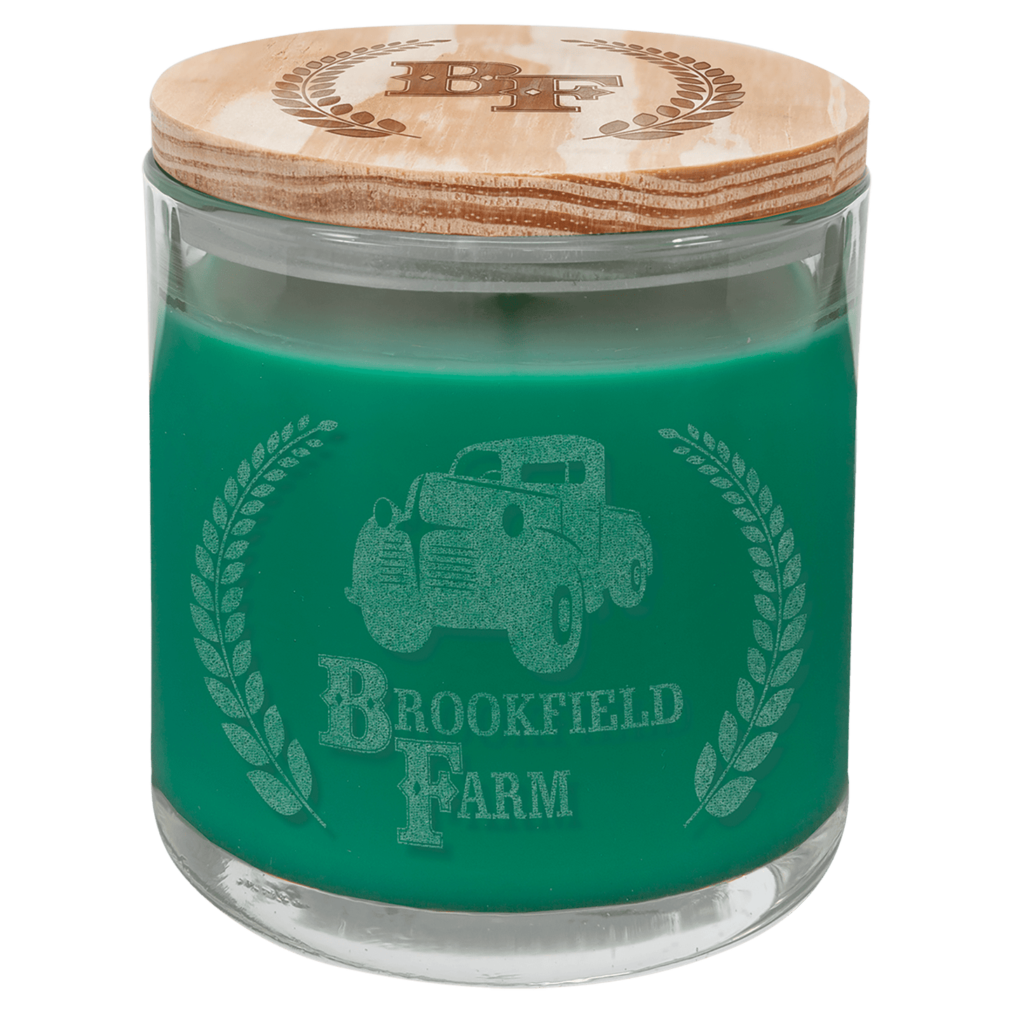 Glass Candle W/ Wood Lid - 14oz - Halstead