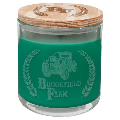 Glass Candle W/ Wood Lid - 14oz - Halstead