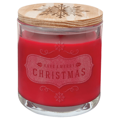 Glass Candle W/ Wood Lid - 14oz - Halstead