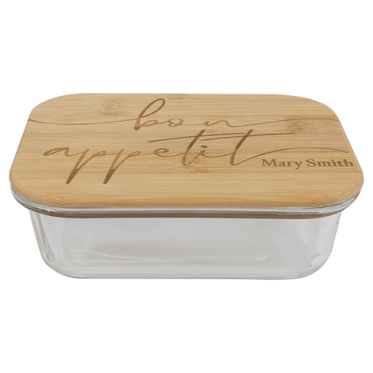 21oz Rectangle Glass Container with Bamboo Lid - Halstead