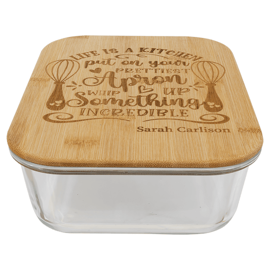 50oz Rectangle Glass Container with Bamboo Lid - Halstead