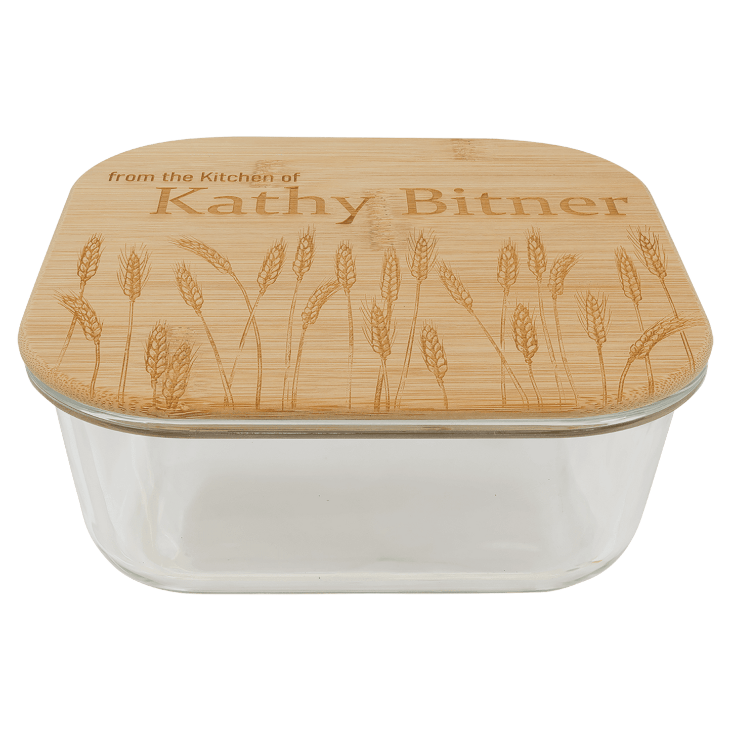 37oz Square Glass Container with Bamboo Lid - Halstead