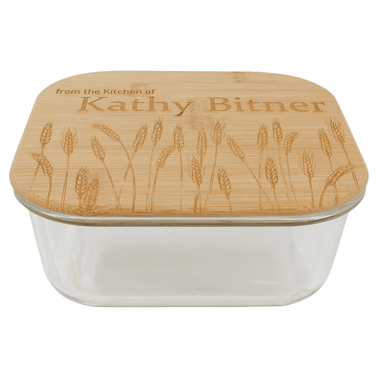 37oz Square Glass Container with Bamboo Lid - Halstead