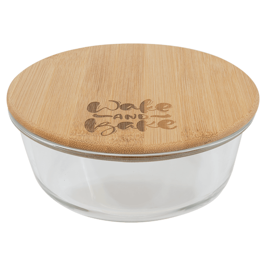 32oz Round Glass Container with Bamboo Lid - Halstead