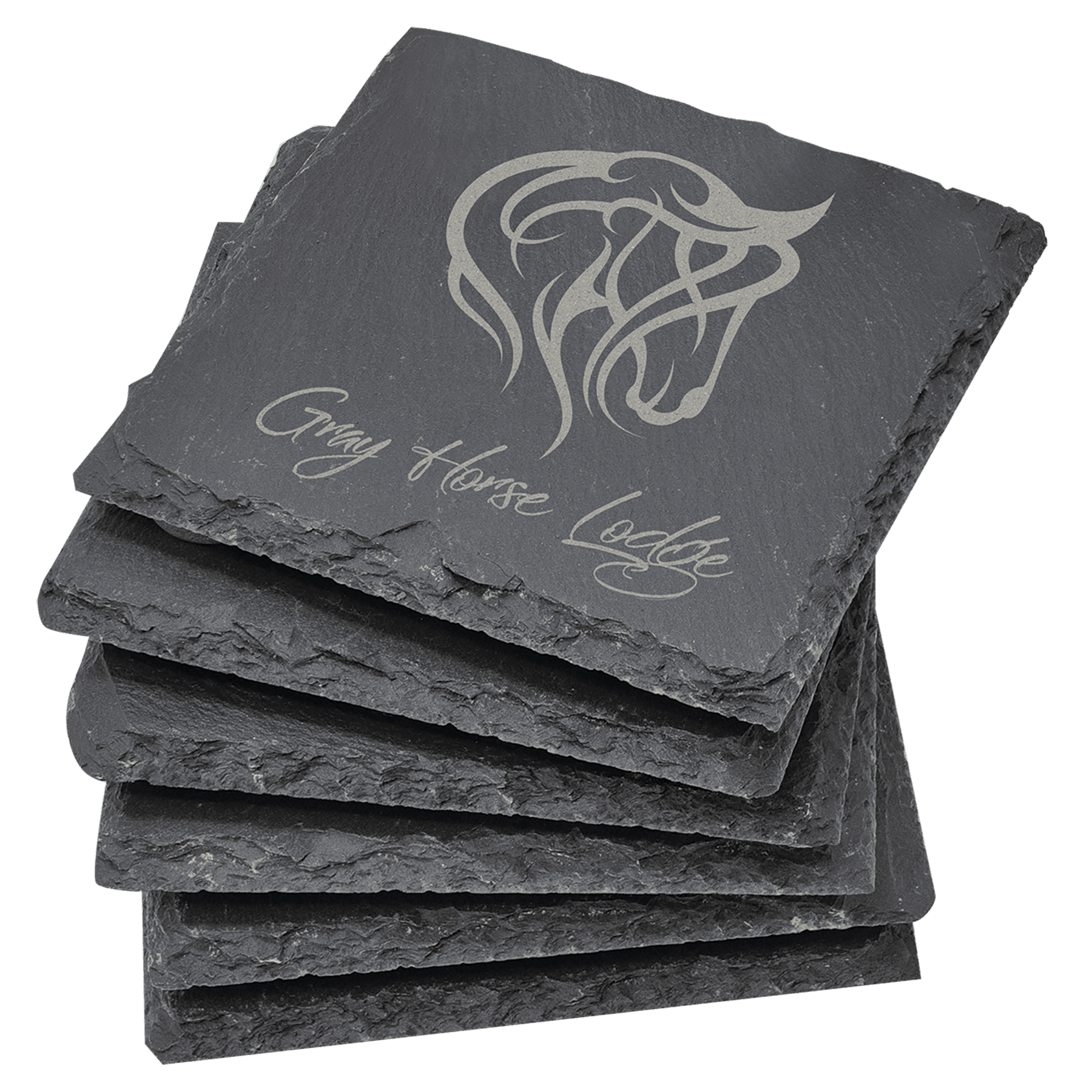 4x4 Square Slate Coaster 6 Piece Set - Halstead